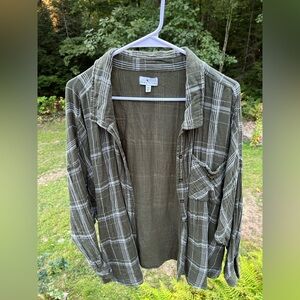 Green and White Flannel